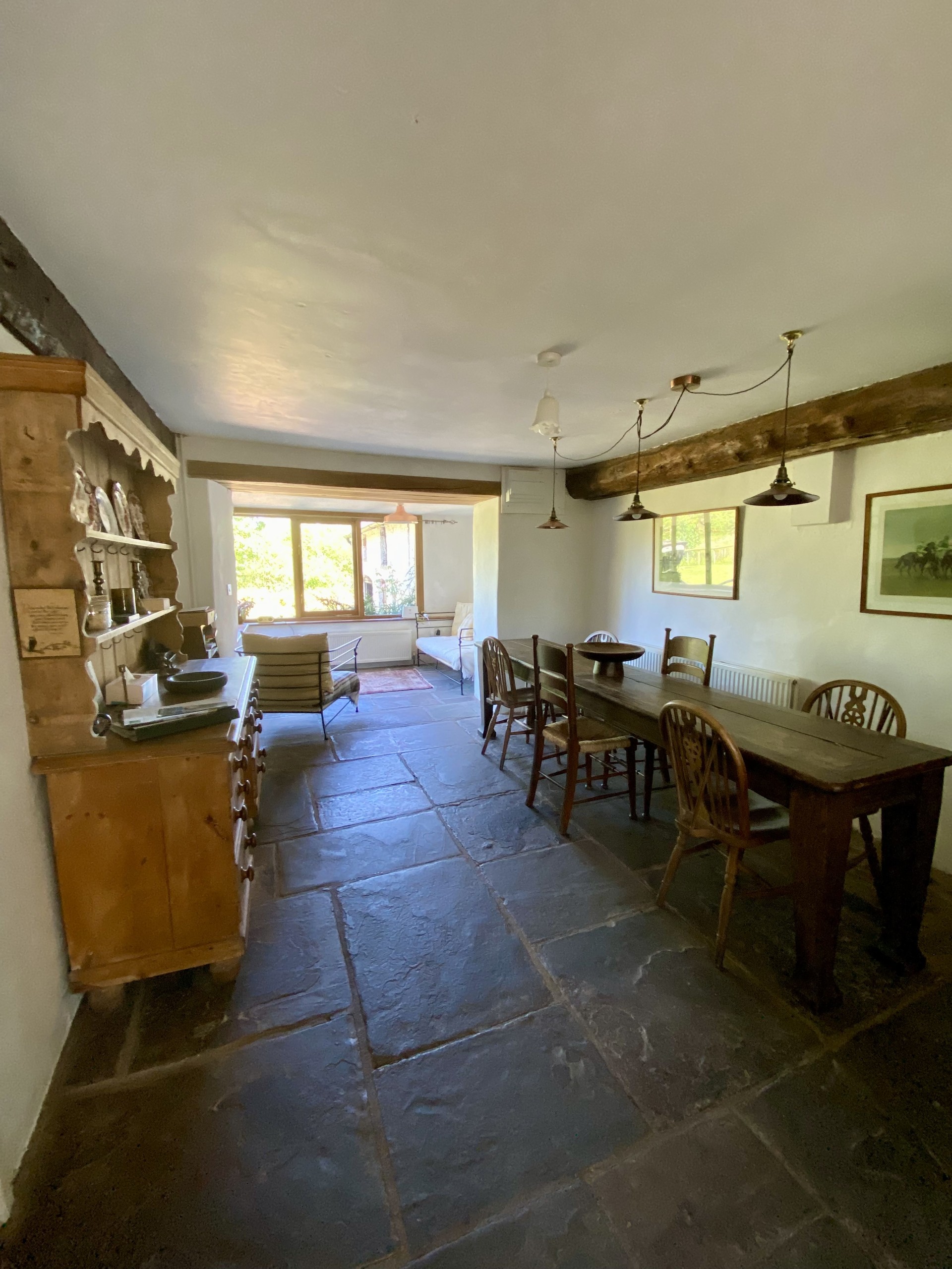 interior view of kitchen seating area