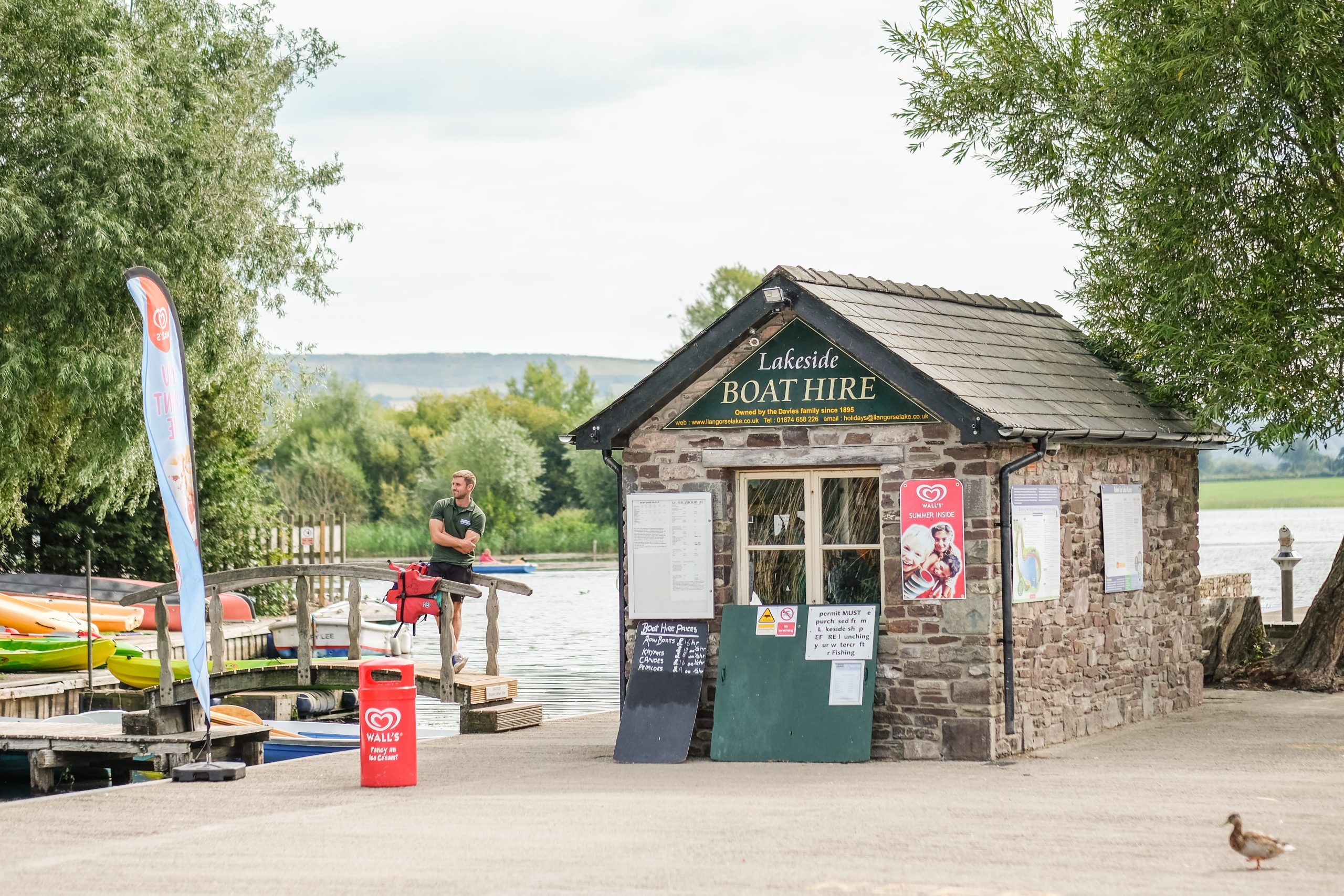 the boat hire building at Llangorse lake boat hire Lakeside Camping and Caravanning