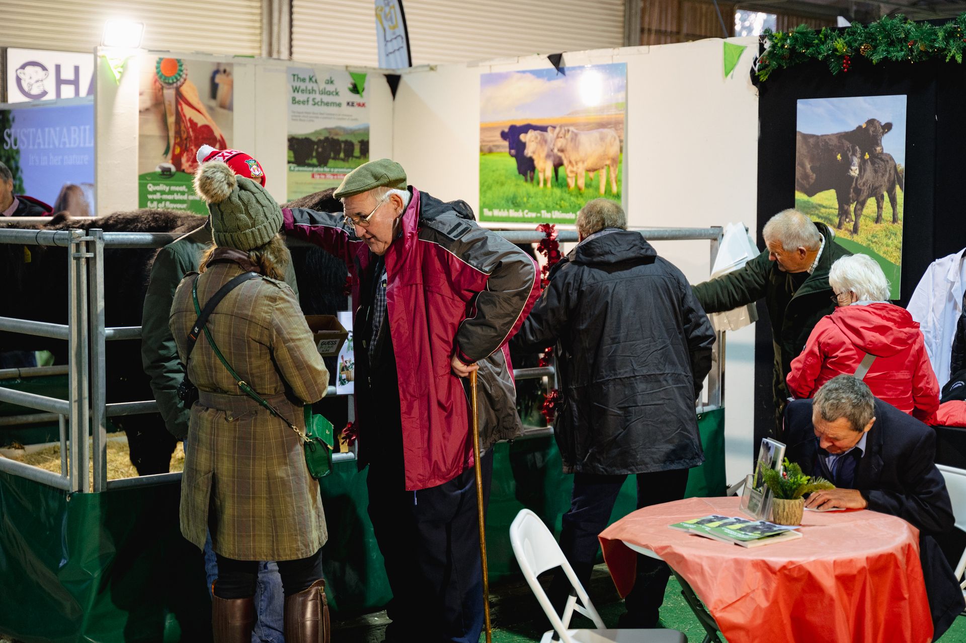 enjoying the stalls at the Winter fair
