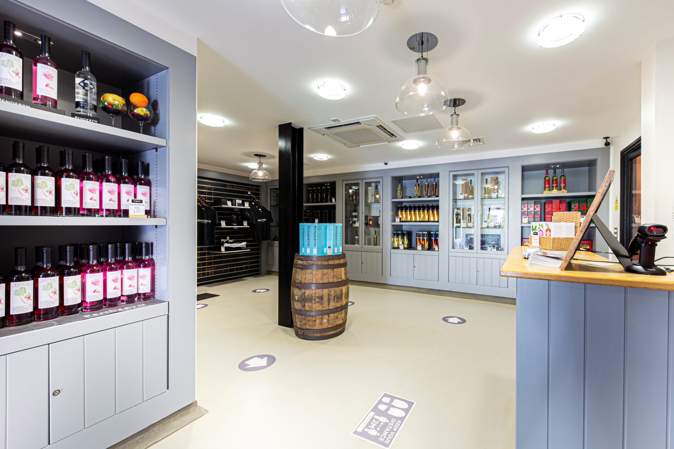 the shop space at Penderyn Whiskey