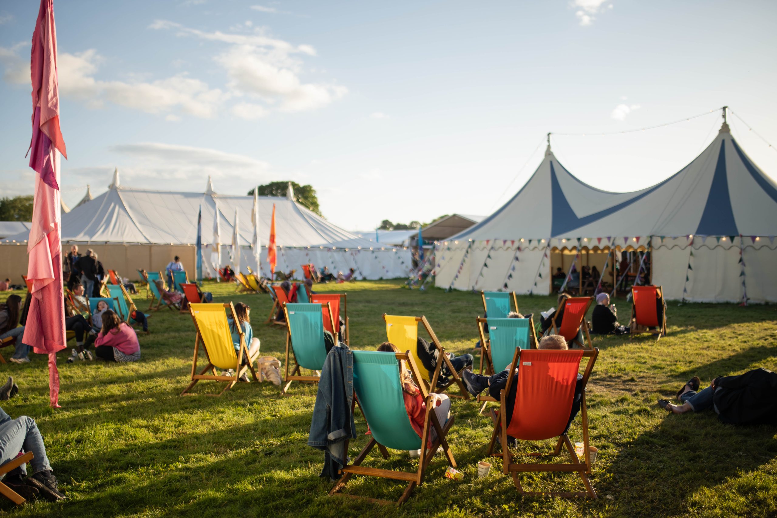 Hay Festival site in the early morning light