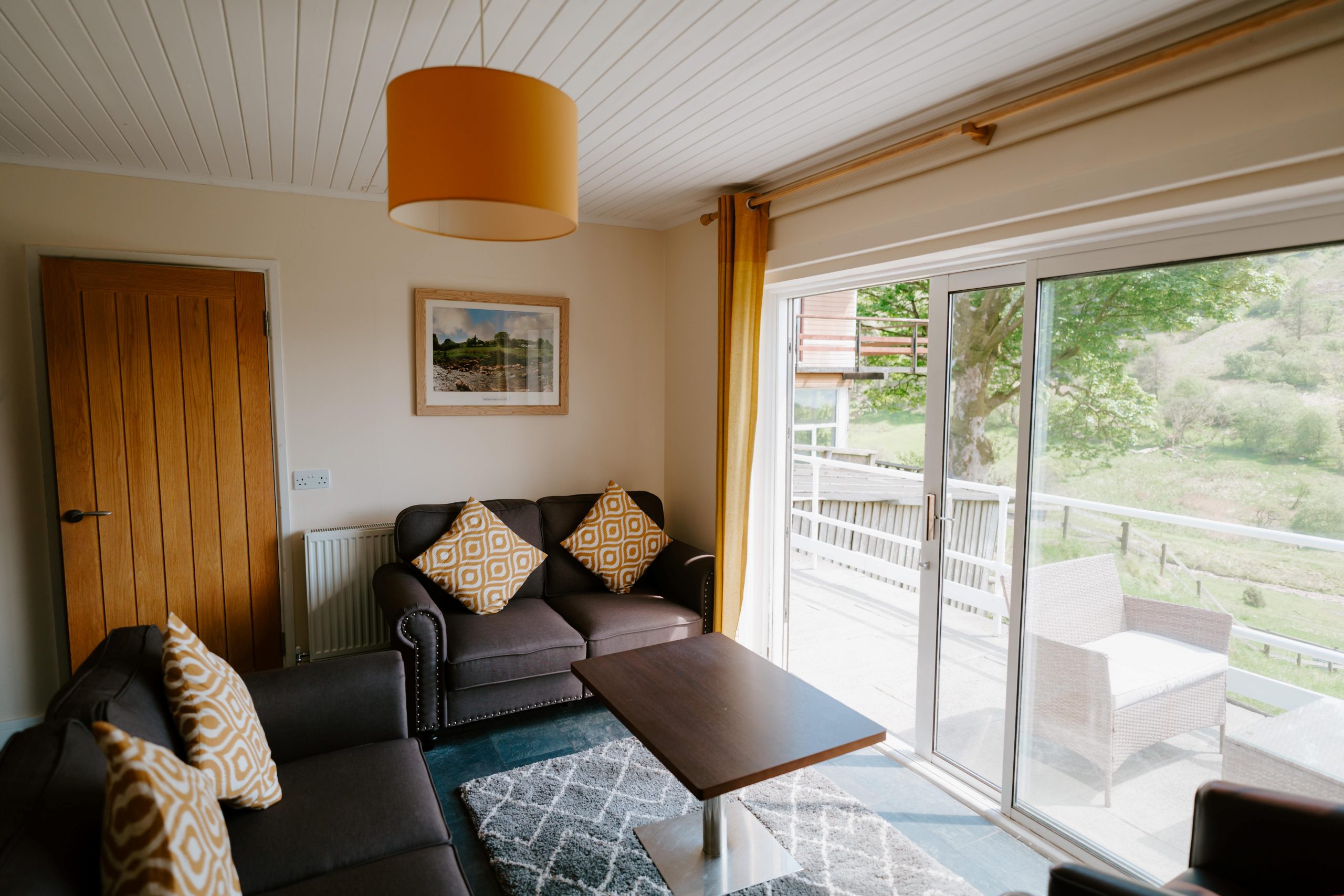 Parkwood Outdoors Dolygaer chalet lounge area