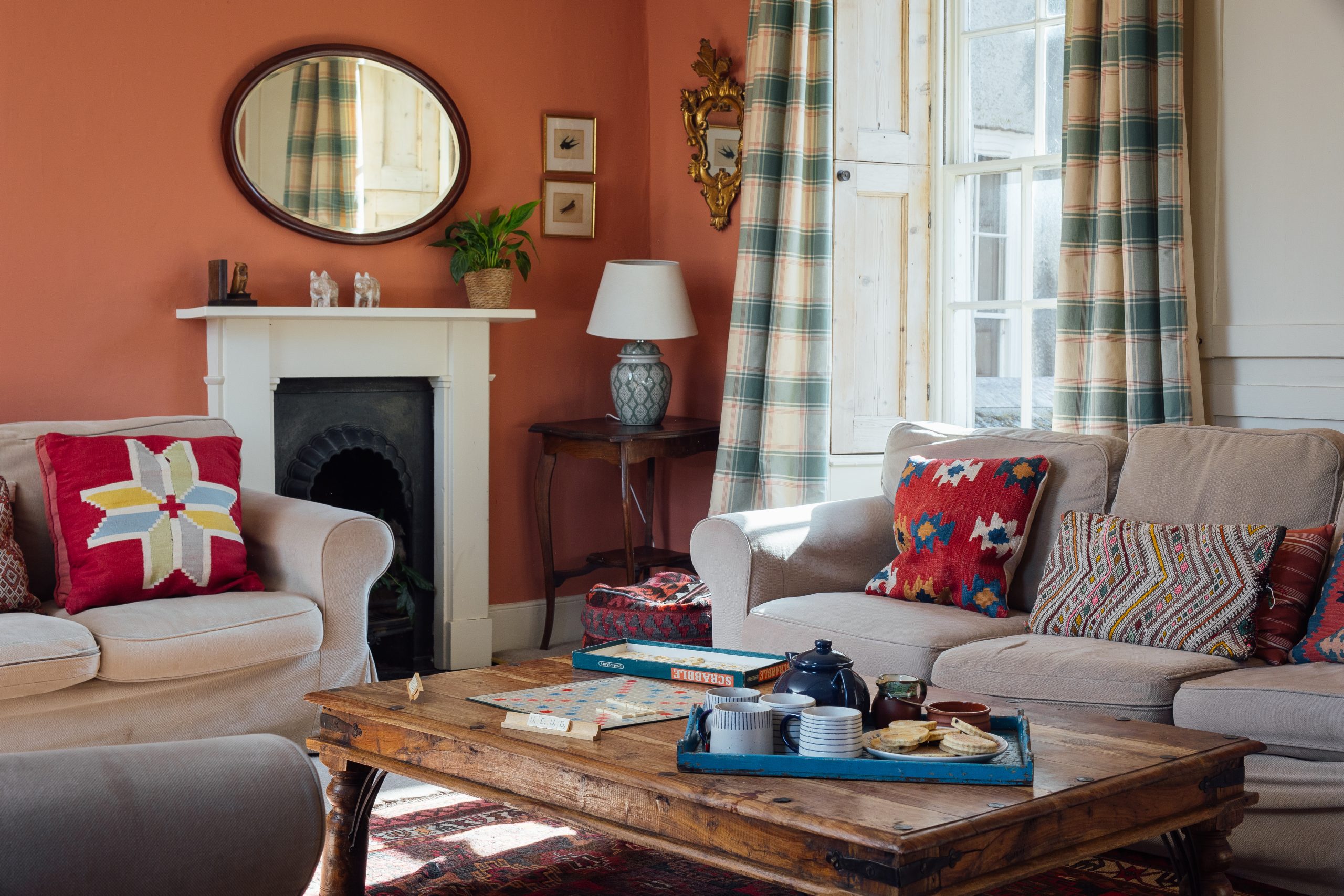 comfy chair and sofa in the living room