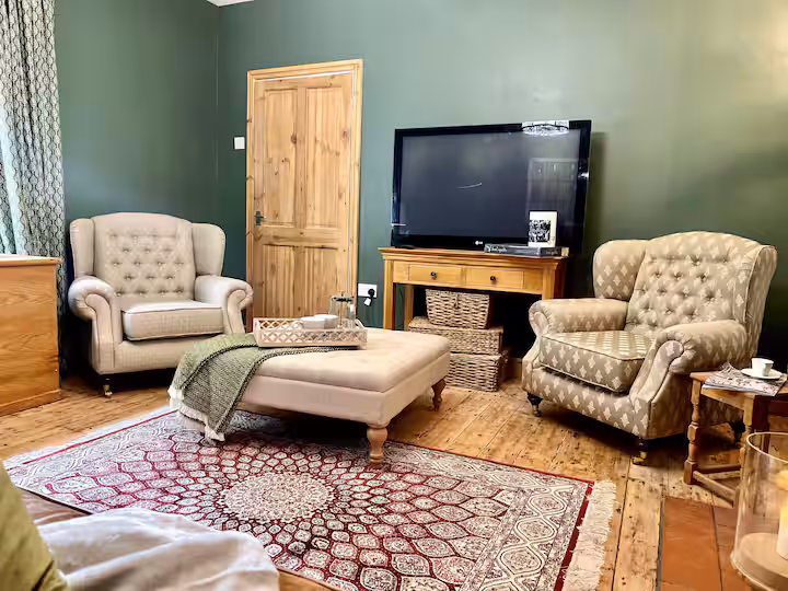 Living area inside The Croft self-catering accommodation in South Wales