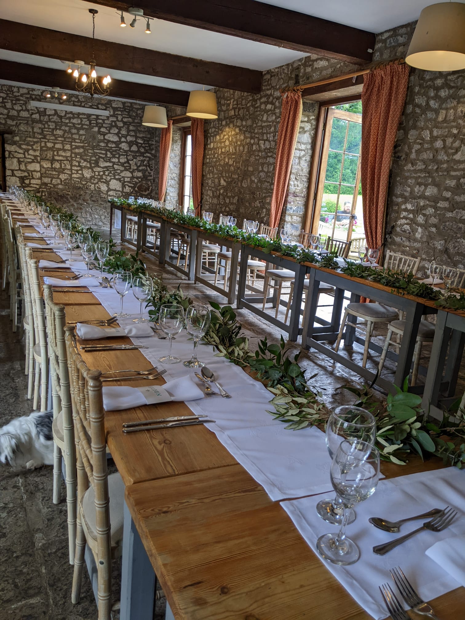 Dining Hall set for a celebration Glansevin Mansion