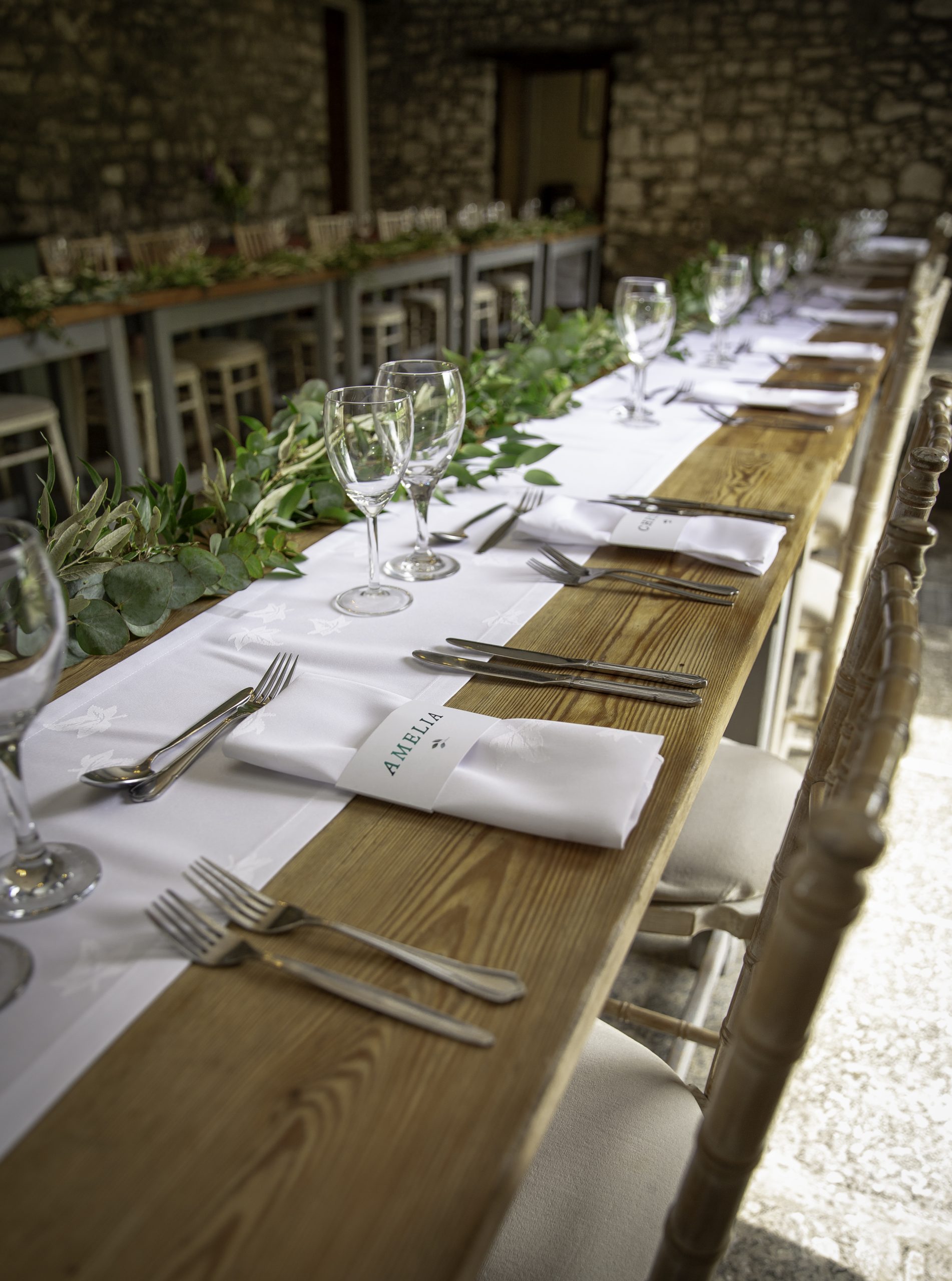 table dressed for a wedding