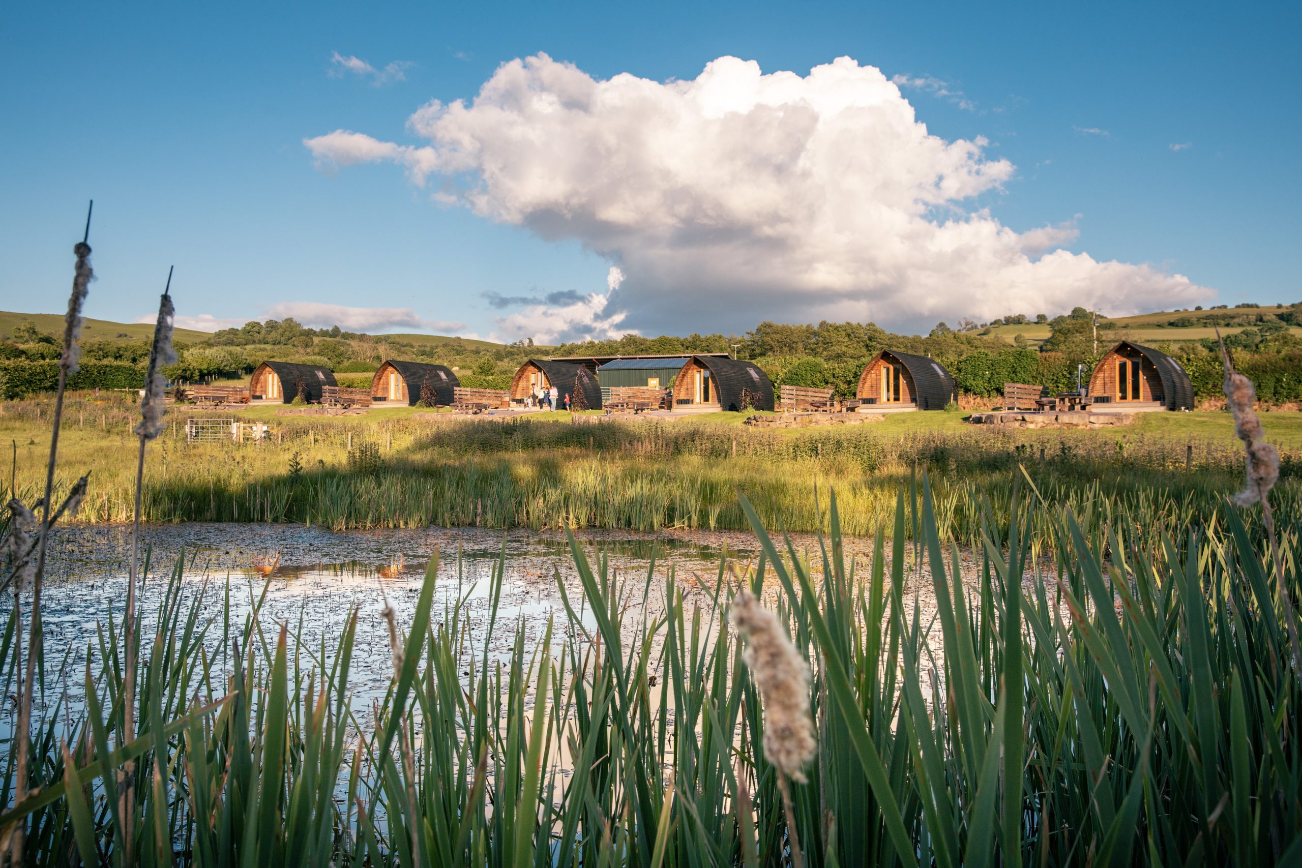 Beacons Bluff Esacpes glamping pods, an example of some of te glamping sites available on te Where teh Wye wanders website