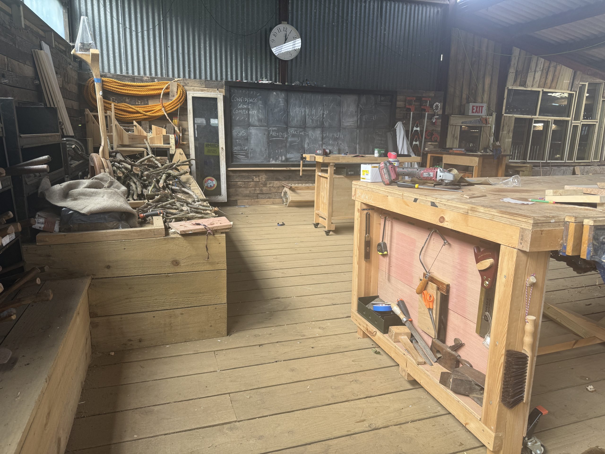 Sustainable woodworking workshop at ToolBox Tan in Bannau Brycheiniog