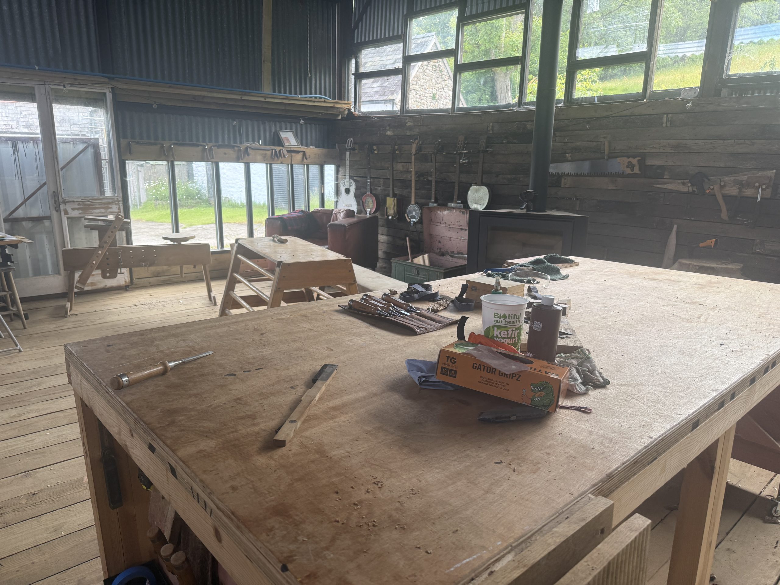 Sustainable woodworking workshop at ToolBox Tan in Bannau Brycheiniog