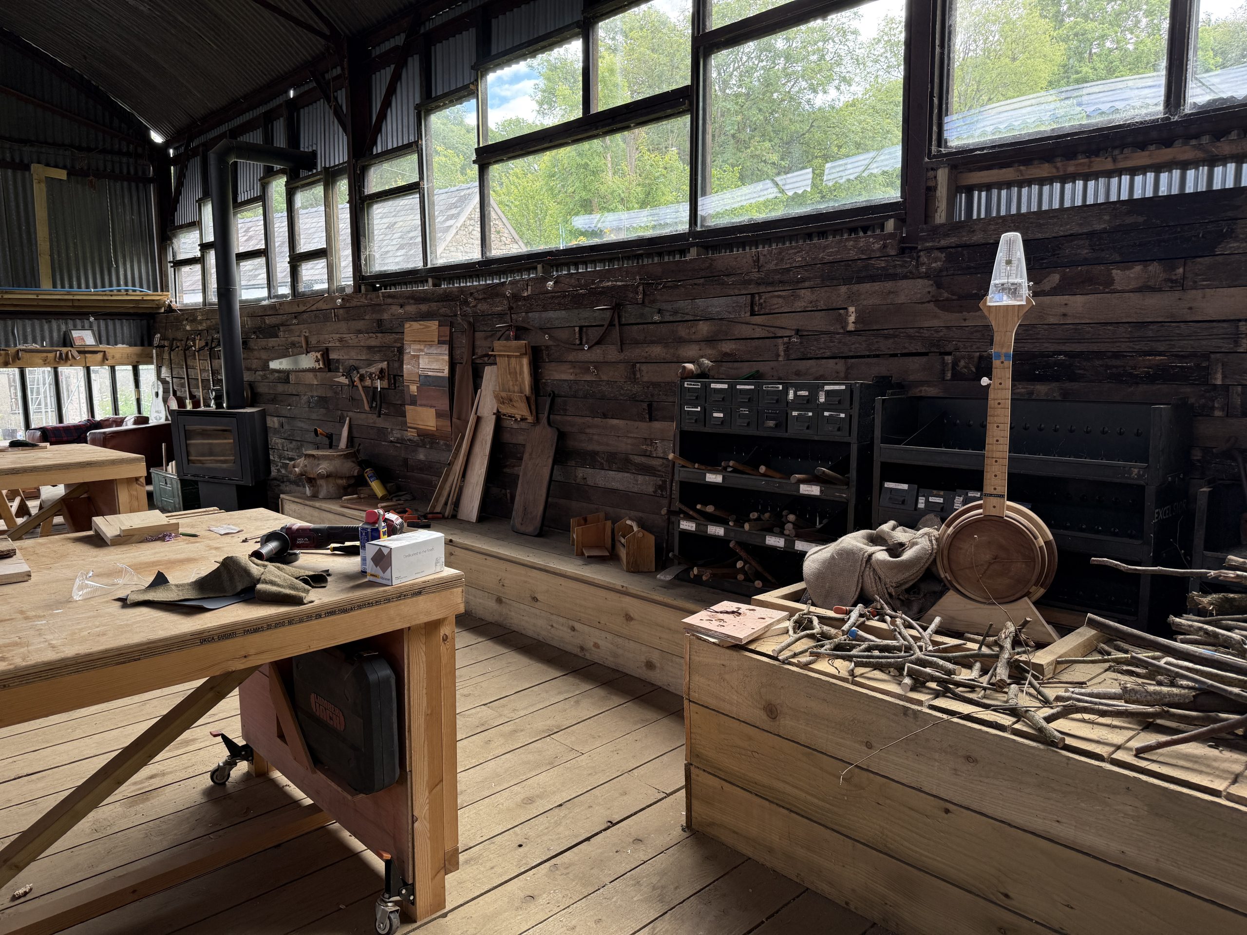Traditional woodworking workshop at ToolBox Tan in Bannau Brycheiniog